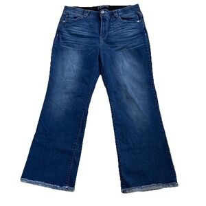 Democracy Ab"solution" Jeans High Rise Ankle Blue Frayed Hem Size 14 (32x26)